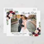 水彩ブルゴーニュ青フローラ保存日 案内ポストカード (正面/裏面)