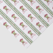 水彩ブルゴーニュ・アマリリスとホリー・クリスマス 薄葉紙 (詳細)