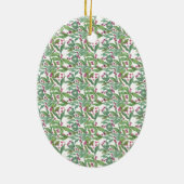 水彩ブルゴーニュ・アマリリス・クリスマス セラミックオーナメント (裏面)