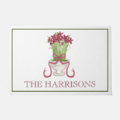 水彩ブルゴーニュ・アマリリス・クリスマス ドアマット (正面)