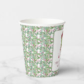 水彩ブルゴーニュ・アマリリス・クリスマス 紙コップ (右)