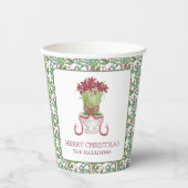水彩ブルゴーニュ・アマリリス・クリスマス 紙コップ (正面)