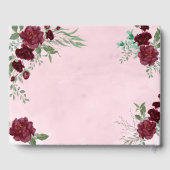 水彩ブルゴーニュ・レッド・ローズ結婚ズ ゲストブック (裏面)