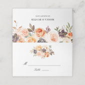 水彩ブルゴーニュ、金ゴールド、赤面結婚ズ プレイスカード (外部開封)