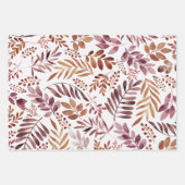 水彩ブルゴ素朴ンディ葉  ラッピングペーパーシート (正面3)