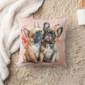 水彩ブルドッグフランスの クッション (ブランケット)