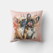 水彩ブルドッグフランスの クッション (裏面)