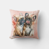 水彩ブルドッグフランスの クッション (正面)