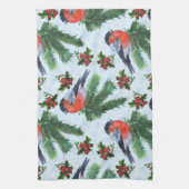 水彩ブルフィンチ キッチンタオル (縦)