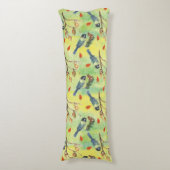 水彩ブルフィンチ、水彩鳥 ボディピロー (正面縦)