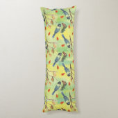 水彩ブルフィンチ、水彩鳥 ボディピロー (裏面 (縦))