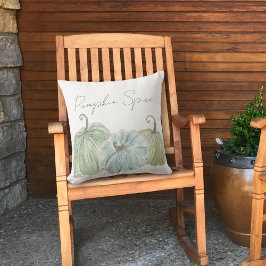 水彩ブルーとグリーンパンプキンスパイス クッション