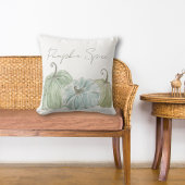 水彩ブルーとグリーンパンプキンスパイス クッション