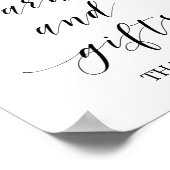 水彩ブルーとゴールドのスパークル カード＆ギフト ポスター (角)