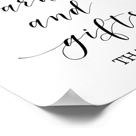 水彩ブルーとゴールドのスパークル カード＆ギフト ポスター (角)