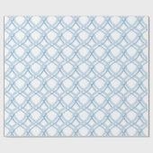 水彩ブルーとネイビーリボン ラッピングペーパー (フラット)