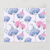 水彩ブルーとピンクアジサイレシピカード (裏面)