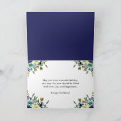 水彩ブルーと白の冬の花誕生日 カード (内部)