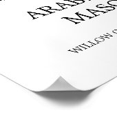 水彩ブルーと金ゴールドスパークル結婚の歓迎 ポスター (角)