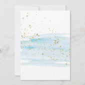 水彩ブルーと金ゴールドスパークル結婚ズ 招待状 (裏面)