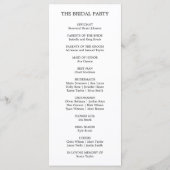 水彩ブルーと金ゴールドスパークル結婚式 プログラム (裏面)