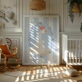 水彩ブルーのシリ―なガチョウのベビー・ルームプリント ポスター