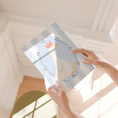 水彩ブルーのシリ―なガチョウのベビー・ルームプリント ポスター