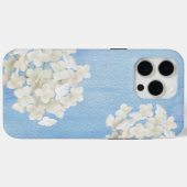 水彩ブルーの白いアジサイ Case-Mate iPhoneケース (裏面 (横))
