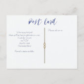 水彩ブルーの花 Save The Date ウェディング 案内ポストカード (裏面)