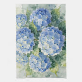 水彩ブルーアジサイの花束 キッチンタオル (縦)