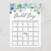 水彩ブルーアジサイブライダルシャワービンゴ エンクロージャーカード (正面)