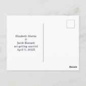 水彩ブルーアジサイ日付を保存 ポストカード (裏面)