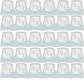 水彩ブルーアジサイ結婚ズモノグラム シール (正面)