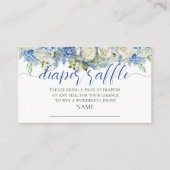 水彩ブルーアジサイ花おむつラッフル エンクロージャーカード (正面)
