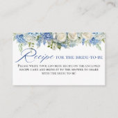 水彩ブルーアジサイ花バラレシピ エンクロージャーカード (正面)