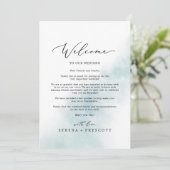 水彩ブルーウェルカムレター&旅程 (スタンド正面)