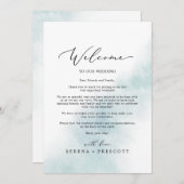 水彩ブルーウェルカムレター&旅程 (正面/裏面)