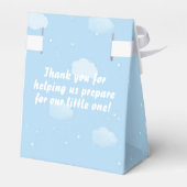 水彩ブルーエレファントボーイ赤ちゃんシャワーありがとう フェイバーボックス (裏面サイド)