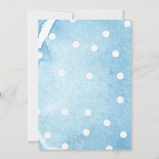 水彩ブルーエレファントボーイ赤ちゃんシャワー 招待状 (裏面)