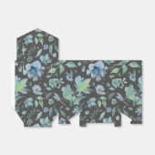 水彩ブルーオンダークグレーフローラ フェイバーボックス (折り畳みなし)