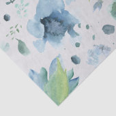 水彩ブルーオンライトグレーフローラティッシュペーパー 薄葉紙 (詳細)