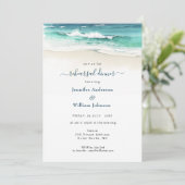 水彩ブルーオーシャン ウェディング リハーサル ディナー 案内状 (スタンド正面)
