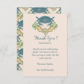 水彩ブルーカニ引退 サンキューカード (正面/裏面)