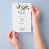 水彩ブルーカニ沿岸予算メニュー チラシ (ハンドル)