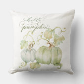 水彩ブルーカボチャ20 x 20装飾用クッション クッション (正面)