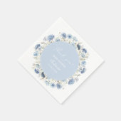 水彩ブルーガール男の子の赤ちゃんシャワー スタンダードカクテルナプキン (角)