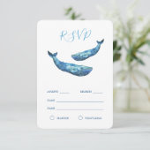 水彩ブルークジラRSVP 出欠カード (スタンド正面)