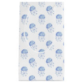 水彩ブルークラゲビーチデザイン スモールペーパーバッグ (正面)