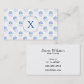 水彩ブルークラゲビーチデザイン 名刺 (正面/裏面)