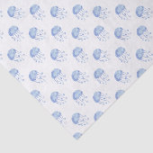 水彩ブルークラゲビーチデザイン 薄葉紙 (詳細)